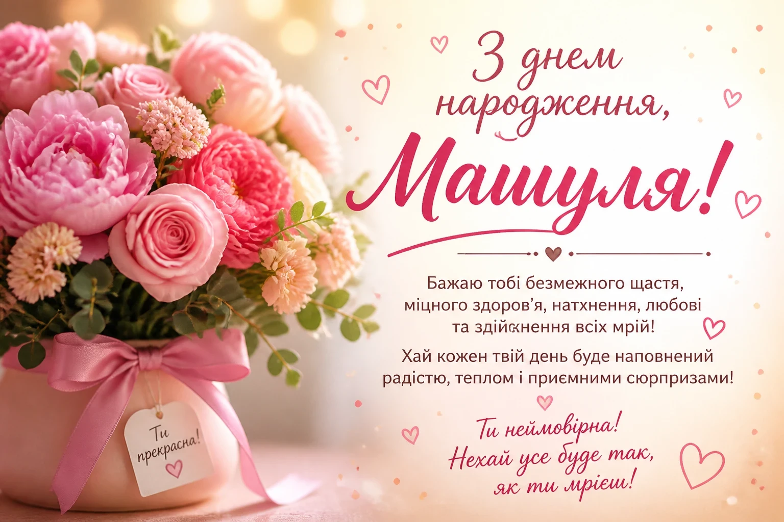 З днем народження, Машуля: привітання українською для Маші
