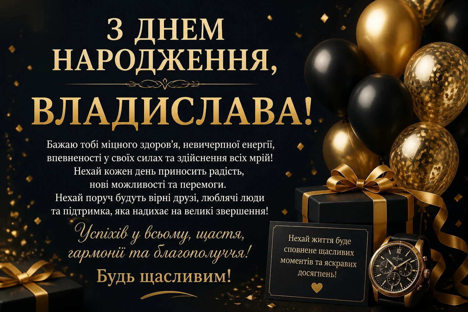Привітання з днем народження Владислава