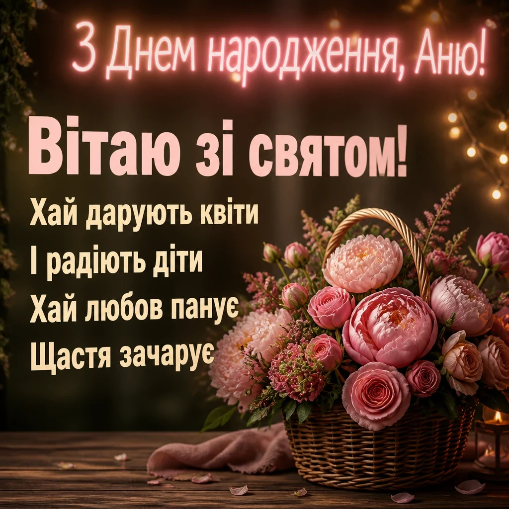 з днем народження, аня вірш