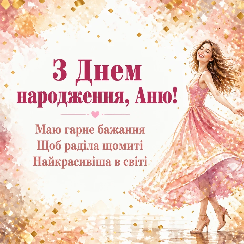 з днем народження, аня вірш