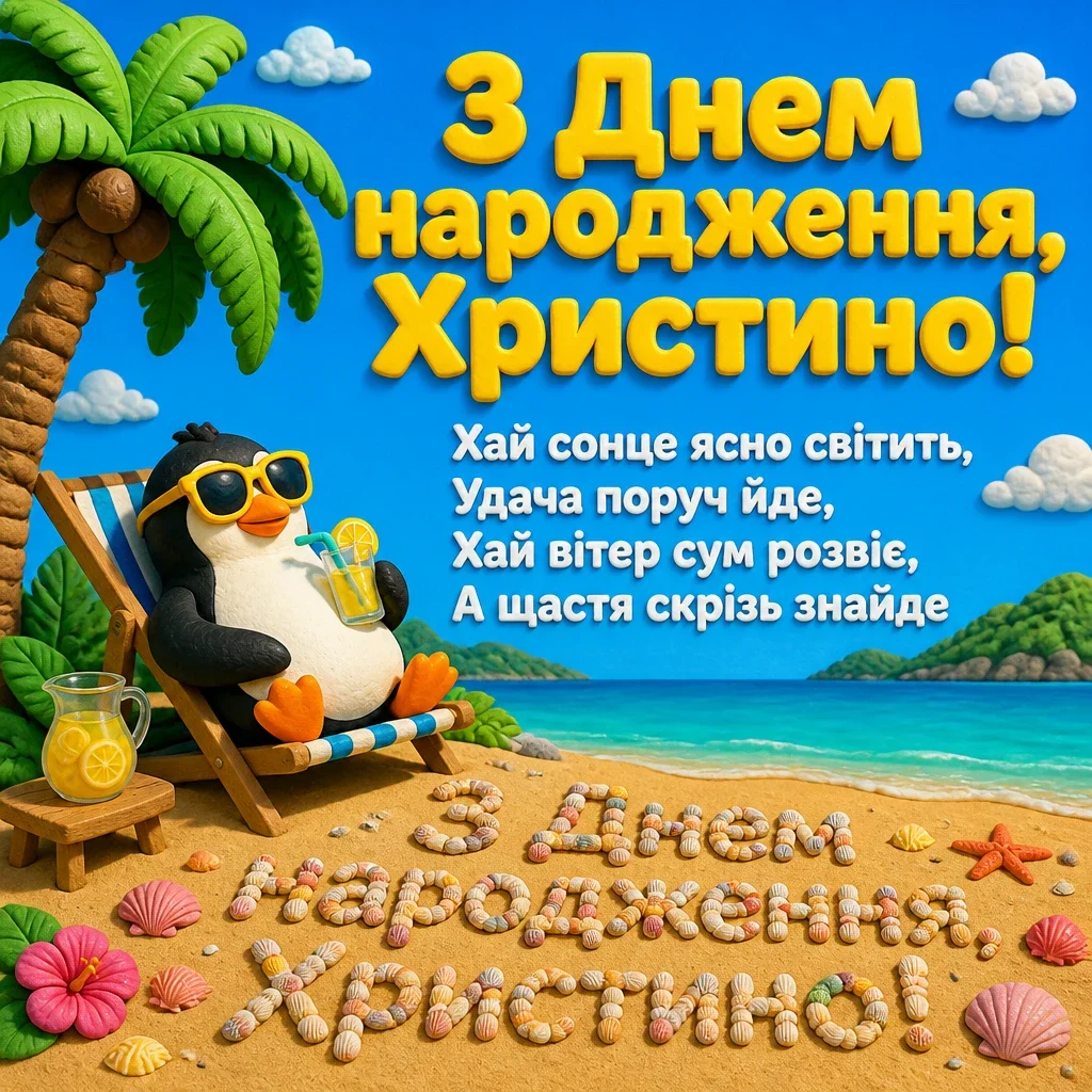 з днем народження христина картинки