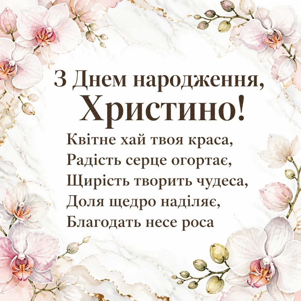 з днем народження христина картинки