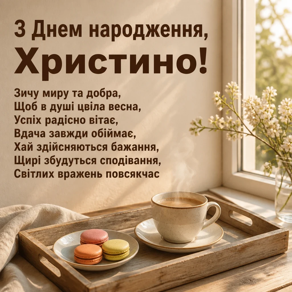 з днем народження христина картинки