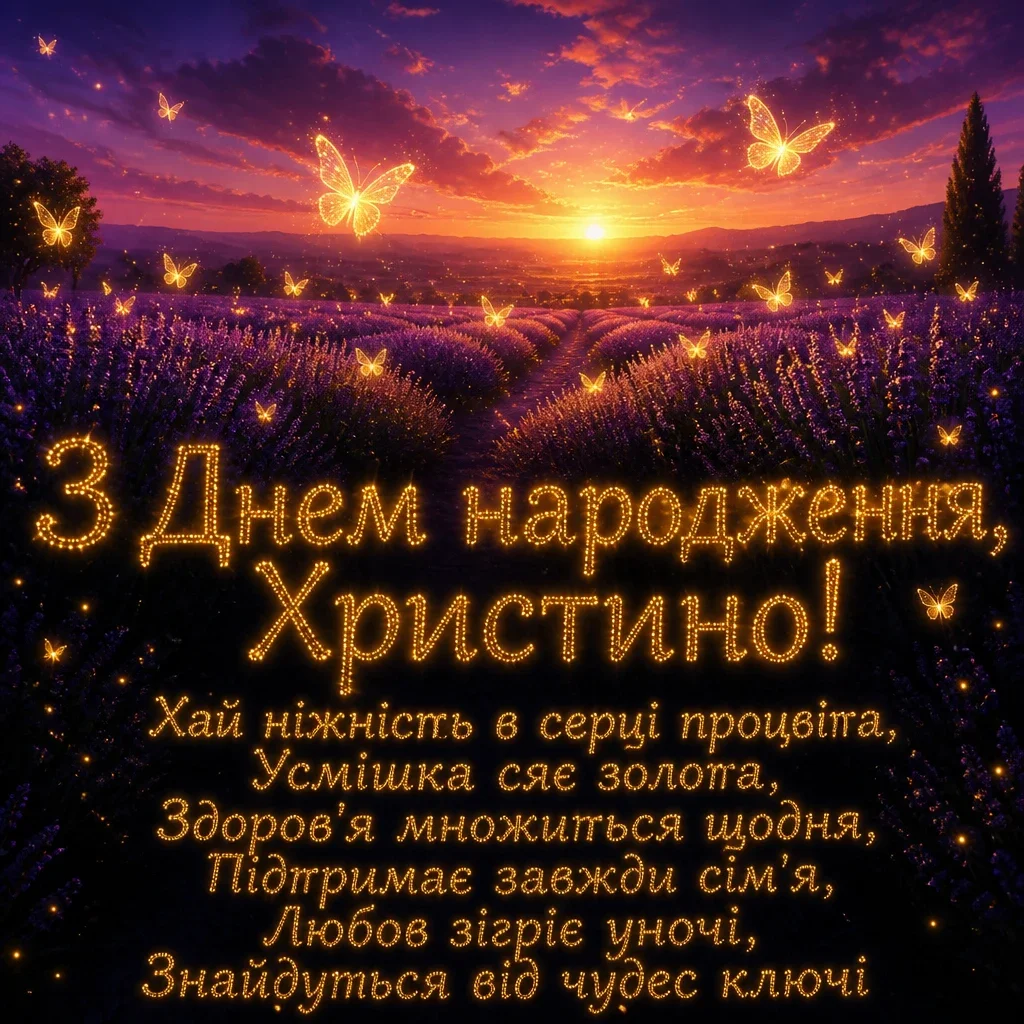з днем народження христина картинки