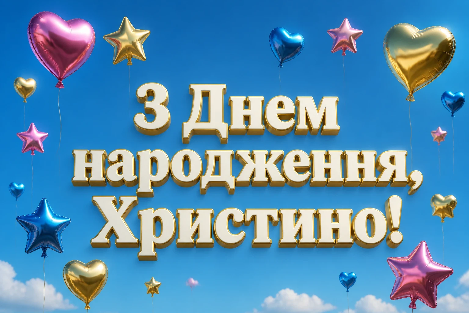з днем народження христина картинки