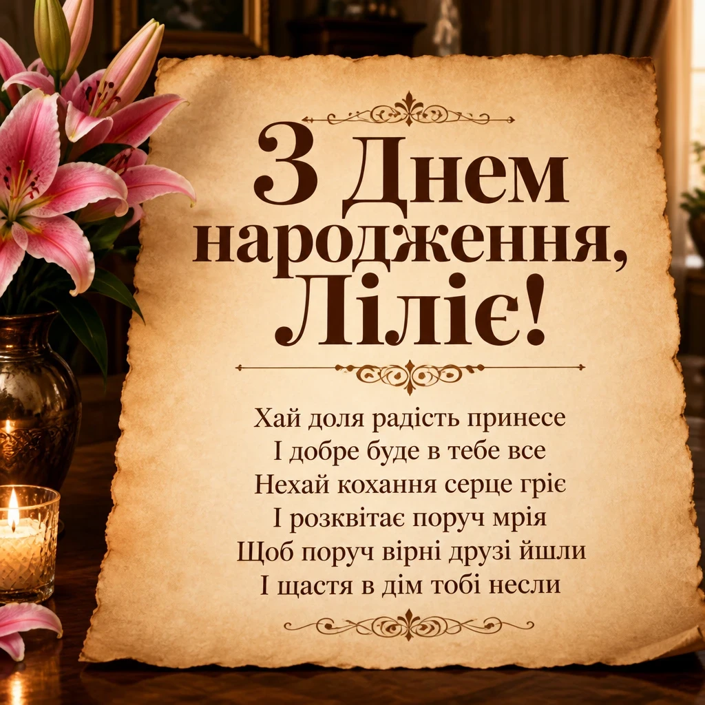 з днем народження лілія, в прозі