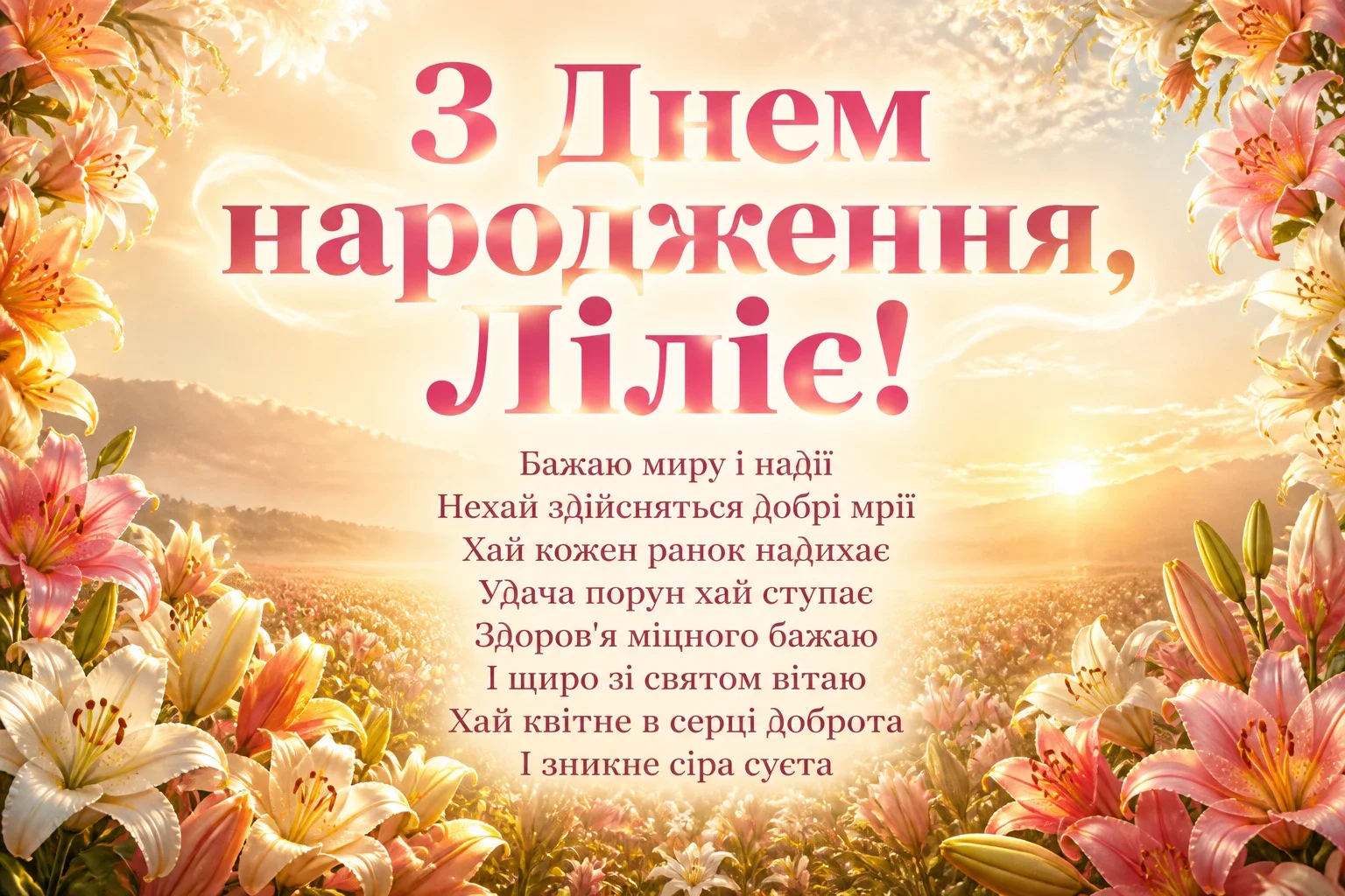 з днем народження лілія, в прозі