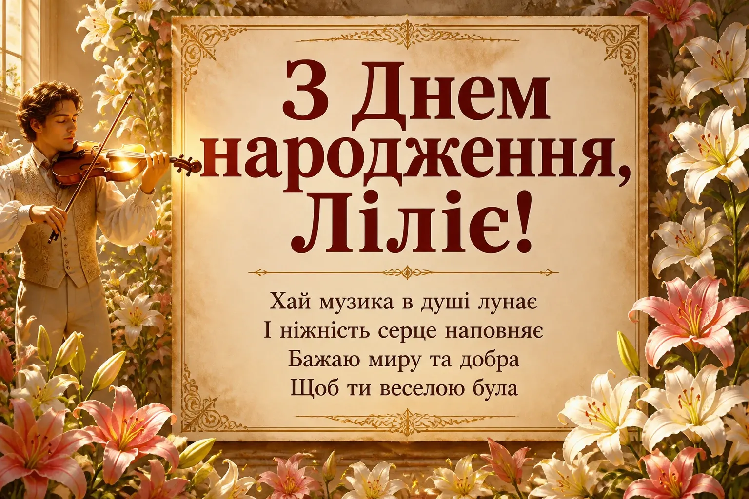 з днем народження лілія, в прозі