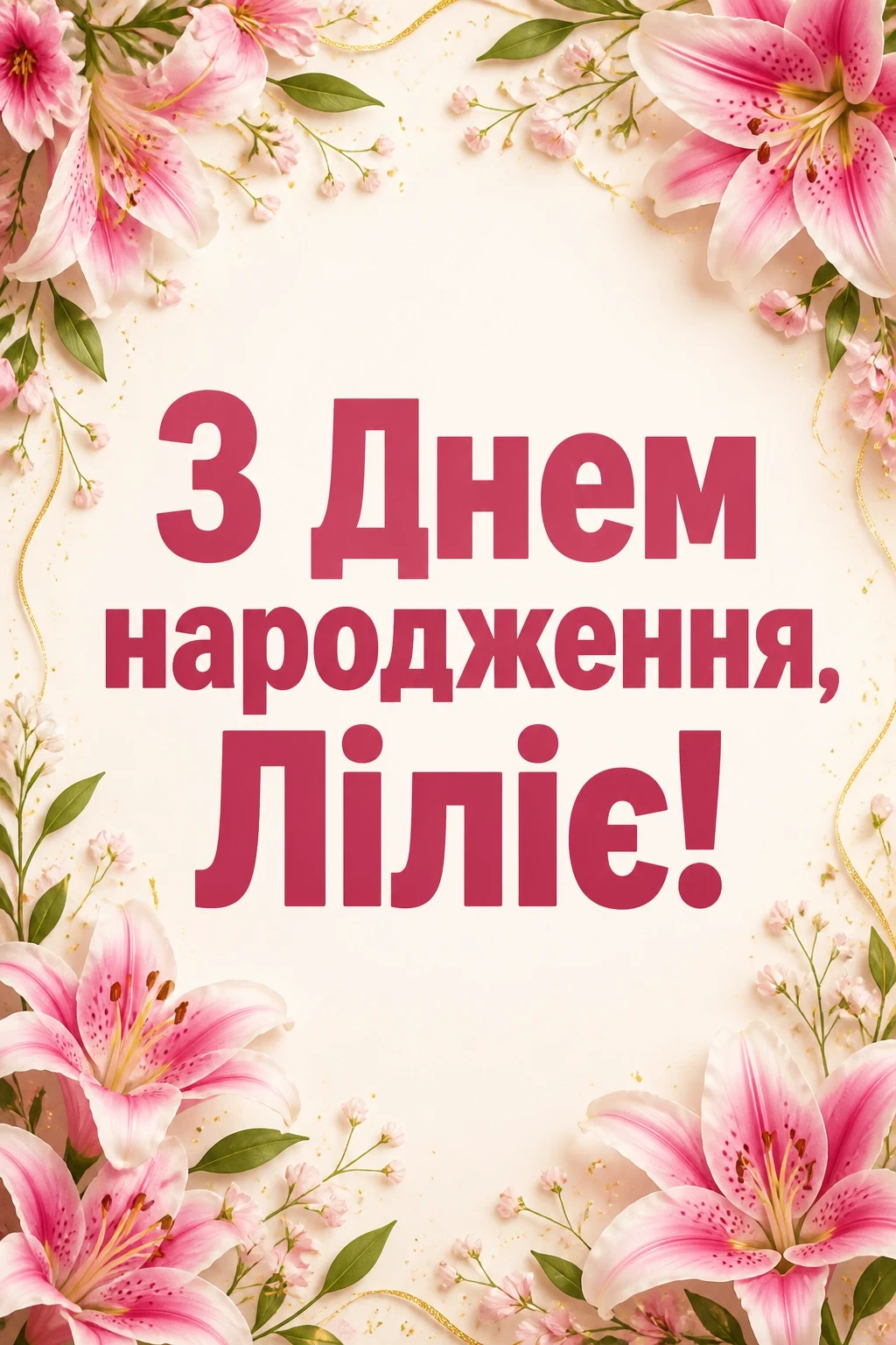 з днем народження лілія, в прозі