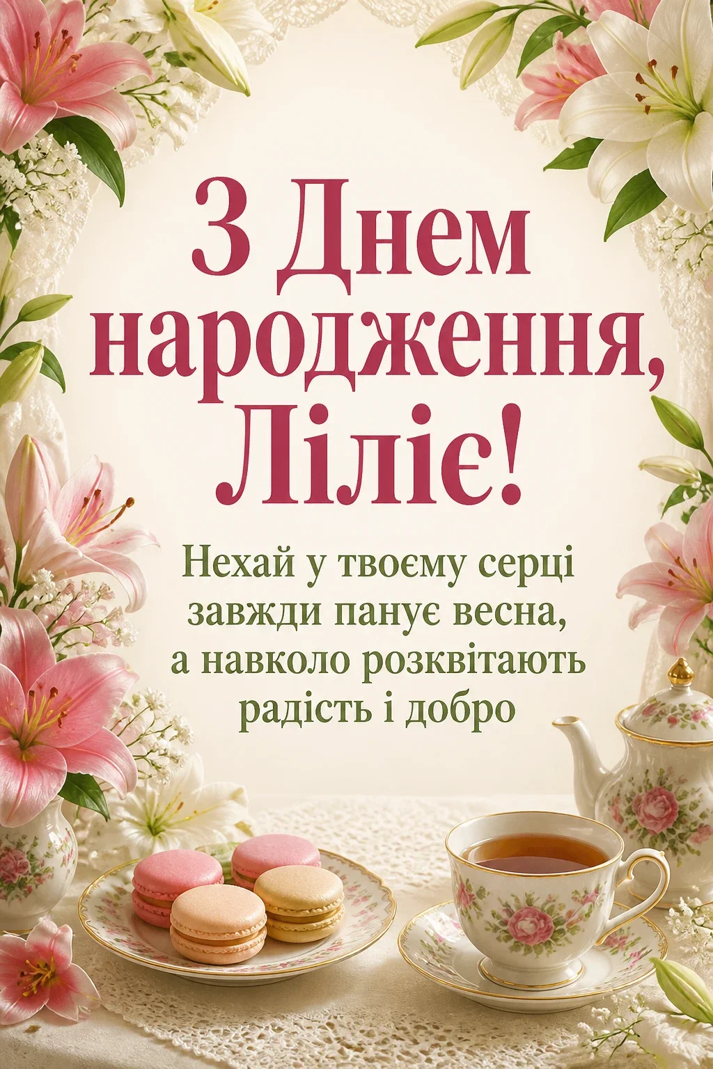 з днем народження лілія, в прозі