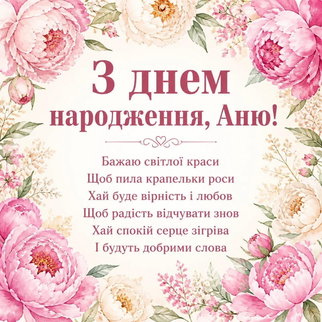 з днем народження аня в прозі
