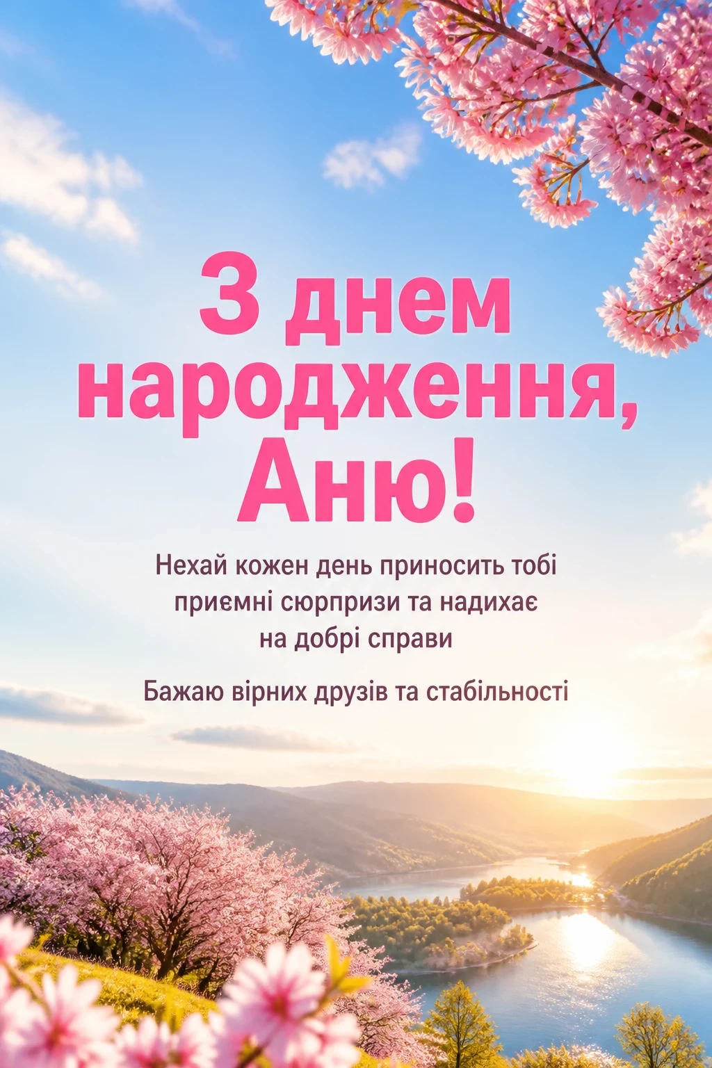 з днем народження аня в прозі