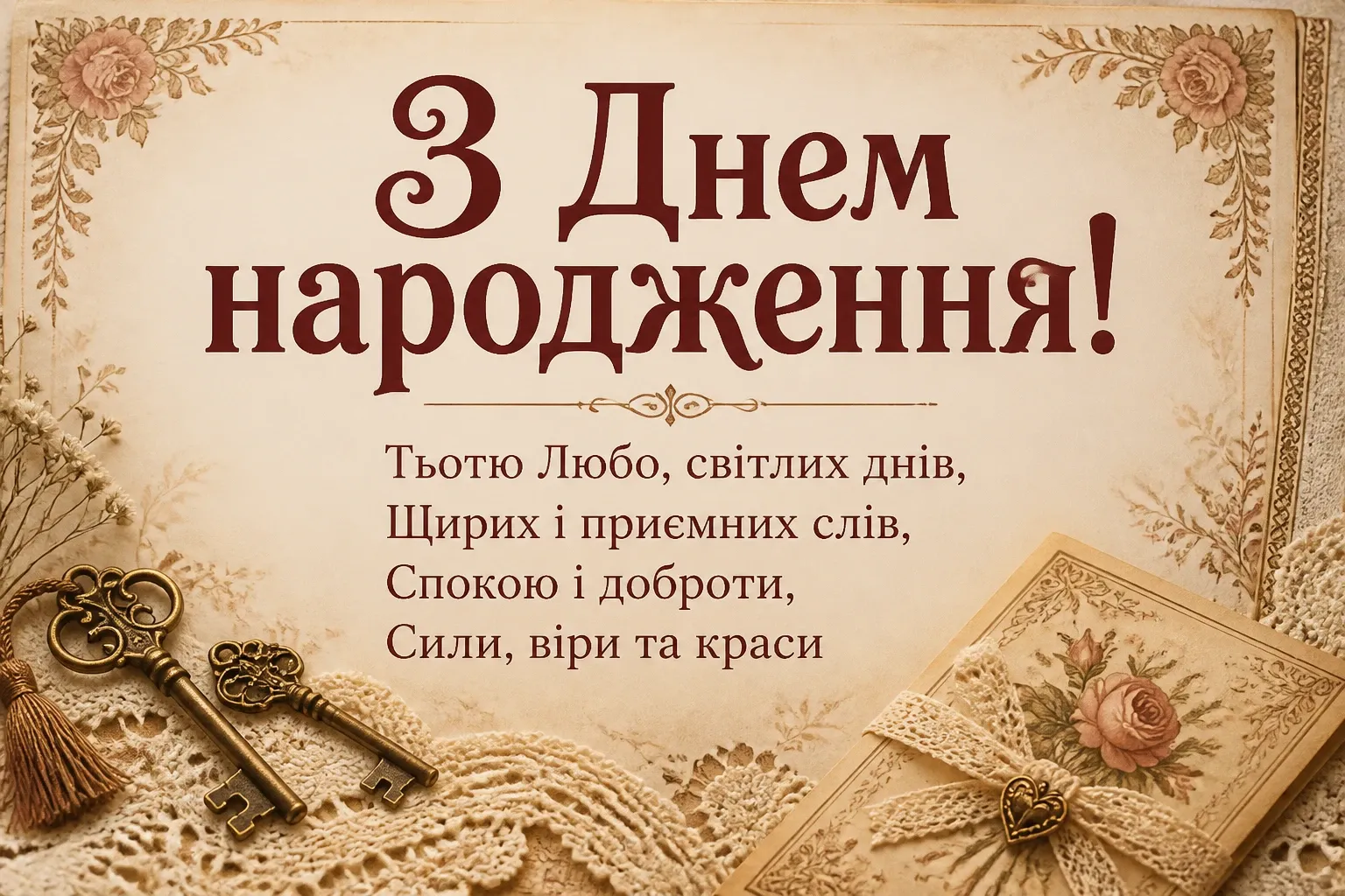 з днем народження тьотя люба