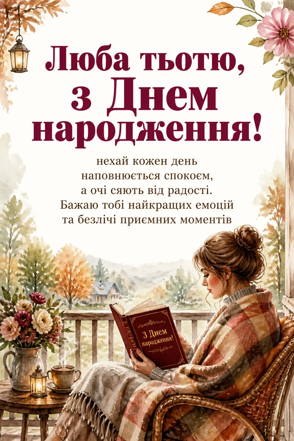 з днем народження тьотя люба