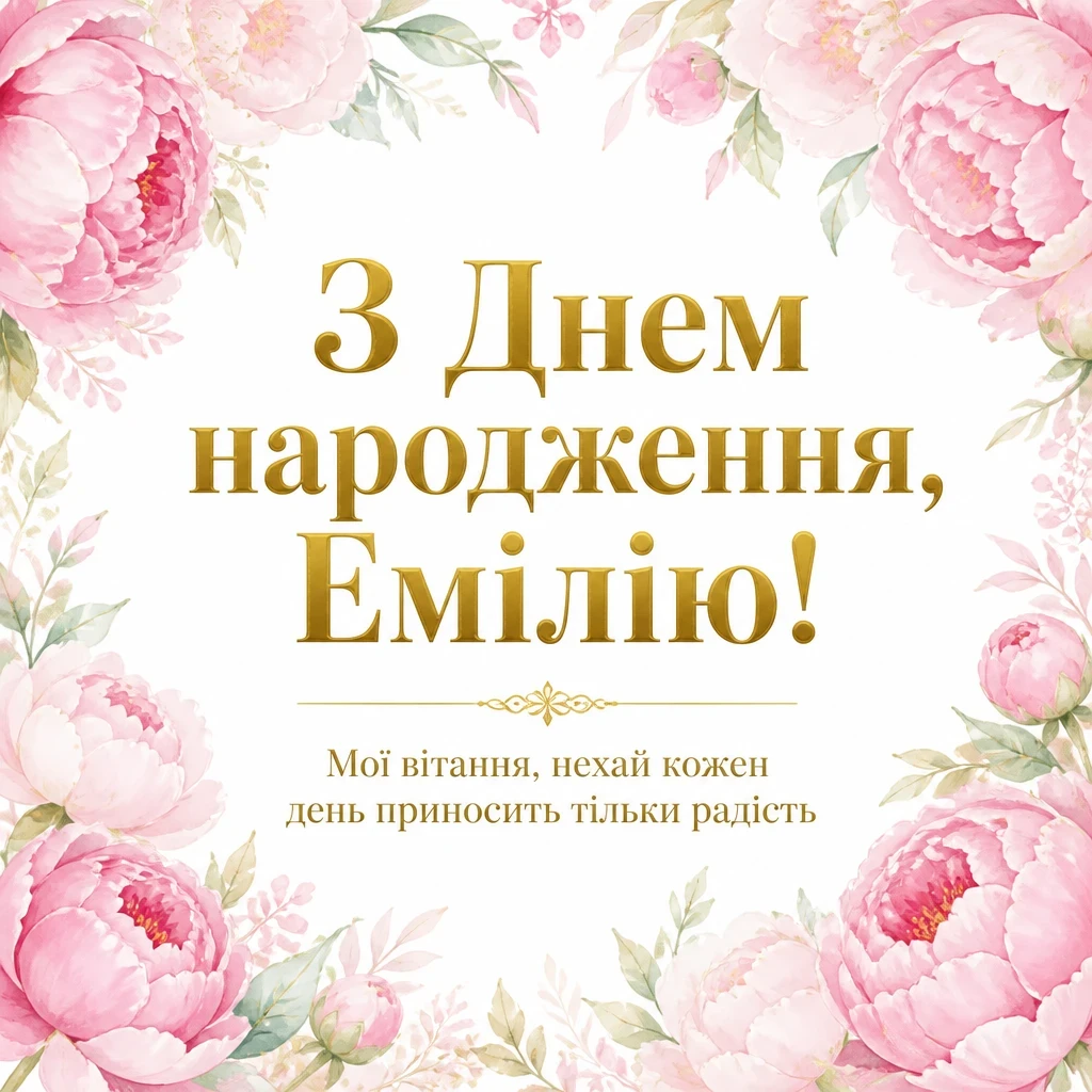з днем народження емілія