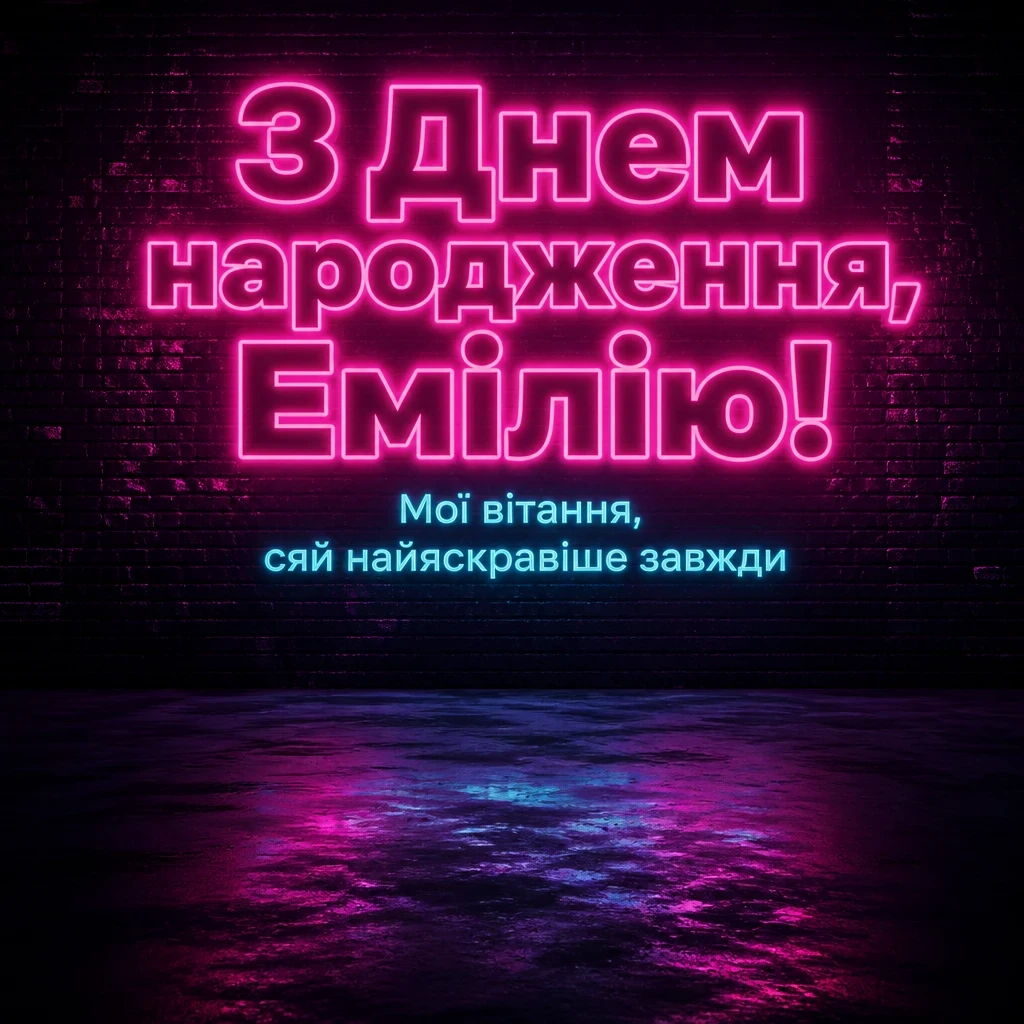 з днем народження емілія