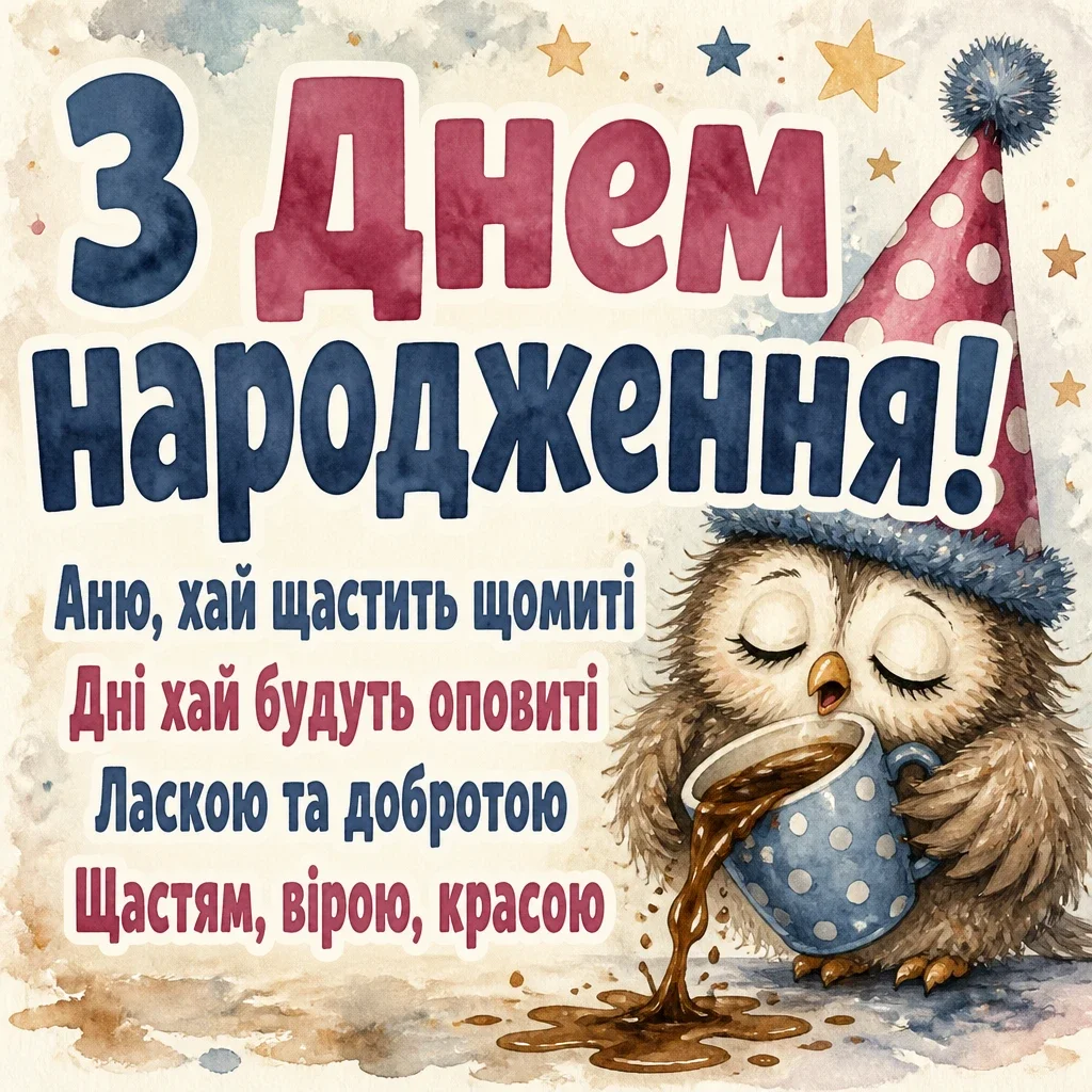 з днем народження, аня в прозі