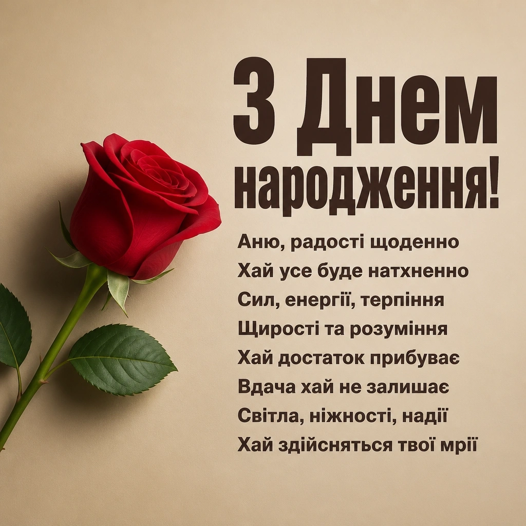 з днем народження, аня в прозі