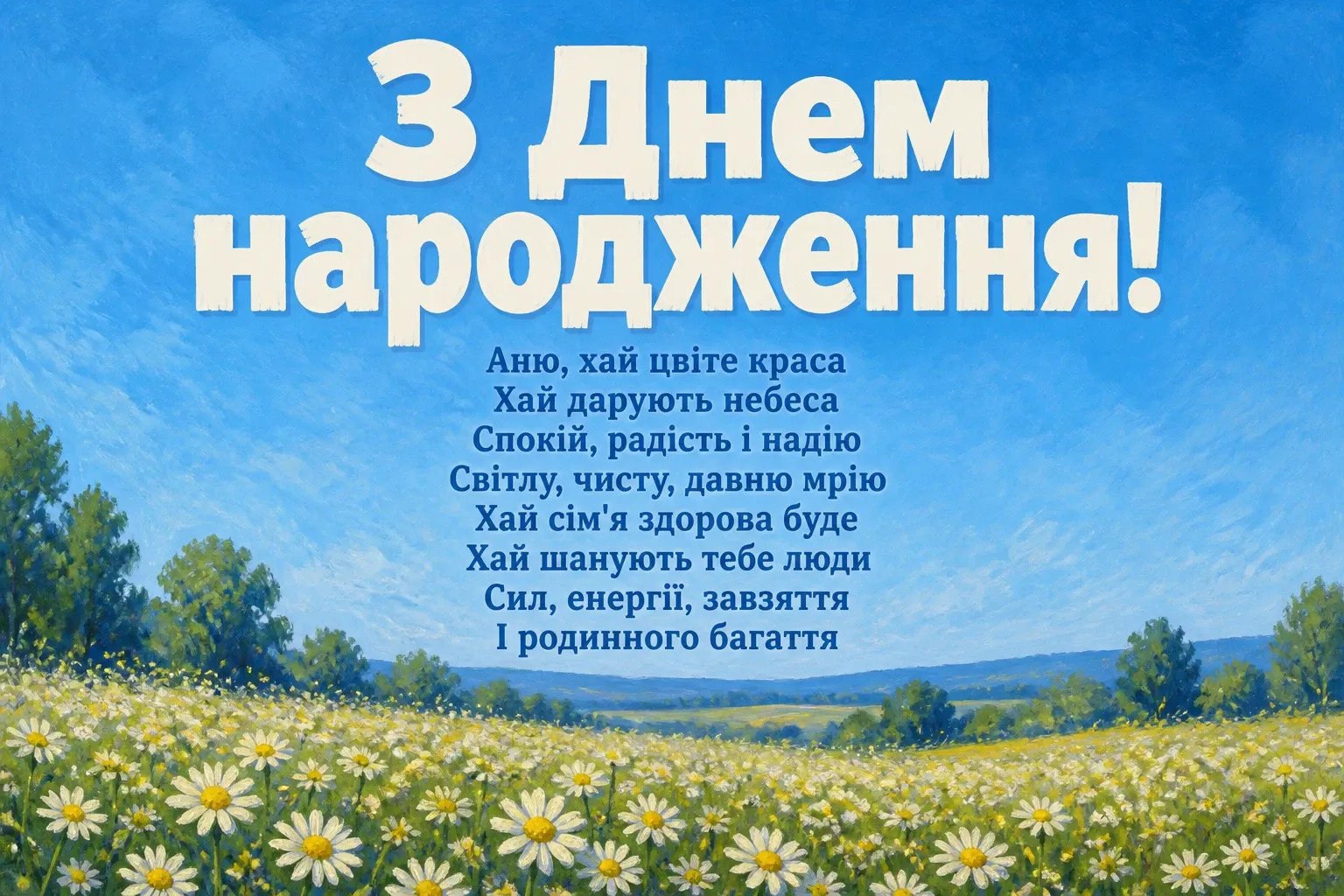 з днем народження, аня в прозі