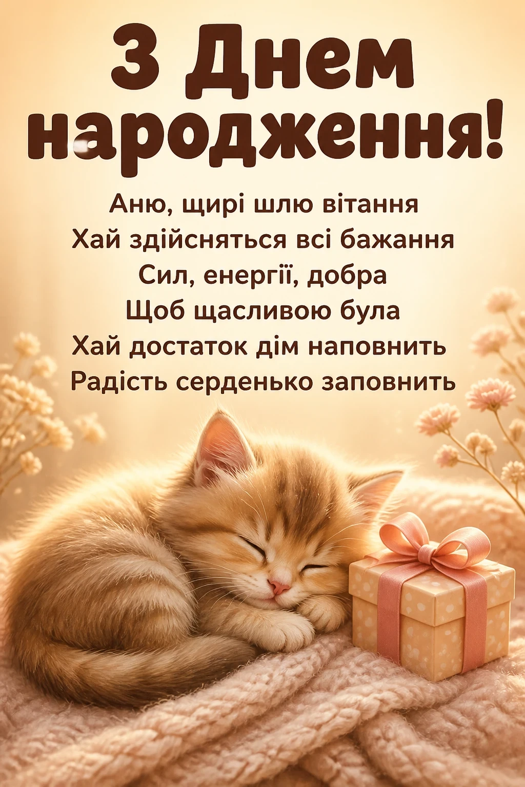 з днем народження, аня в прозі