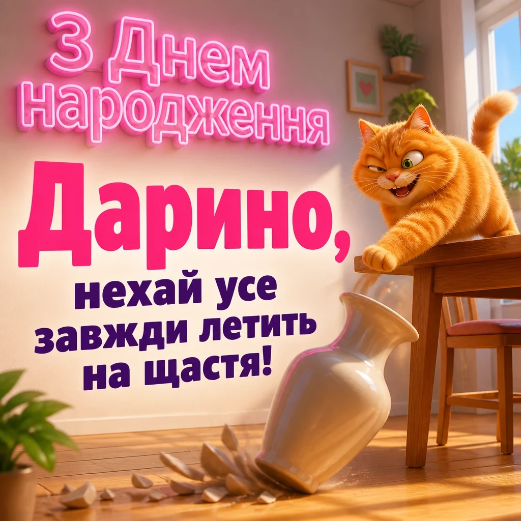 листівка з днем народження, дарина