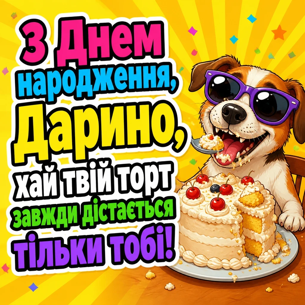 листівка з днем народження, дарина