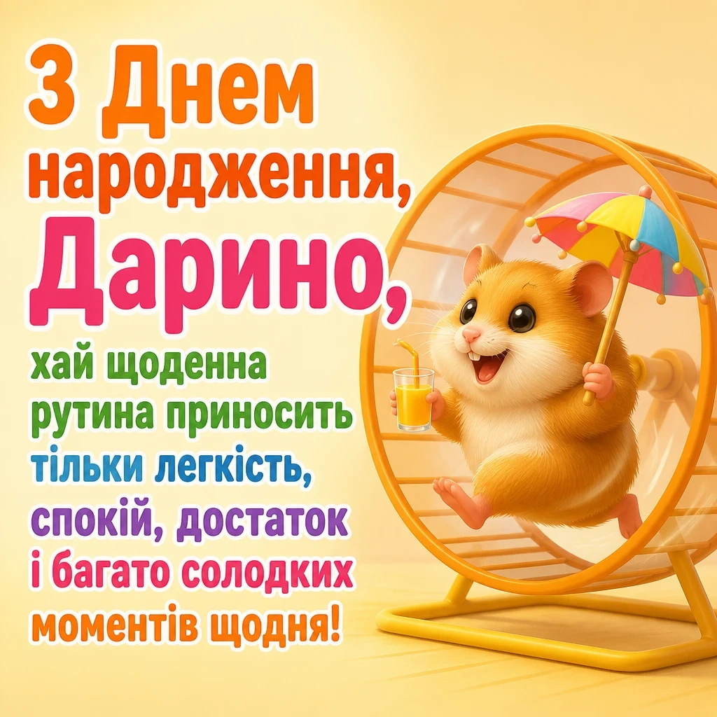 листівка з днем народження, дарина