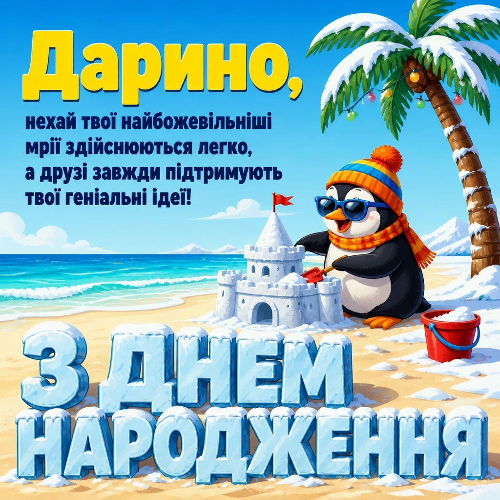 листівка з днем народження, дарина