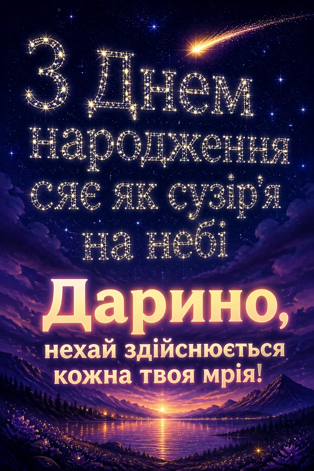 листівка з днем народження, дарина