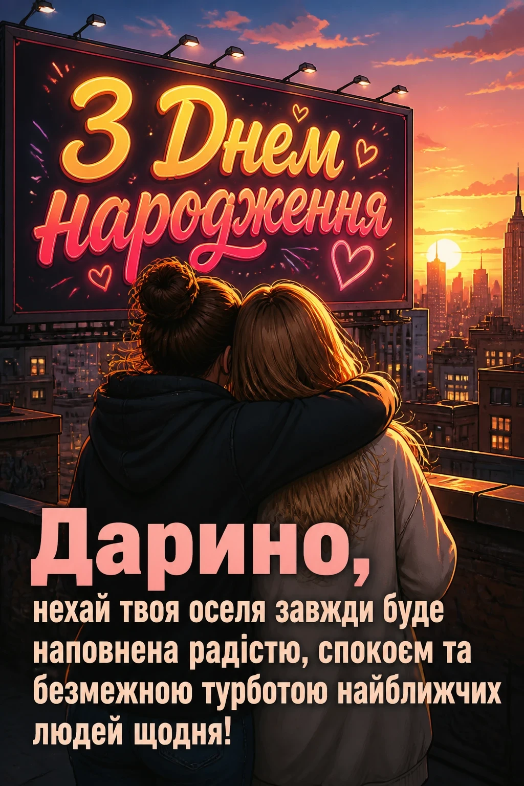листівка з днем народження, дарина