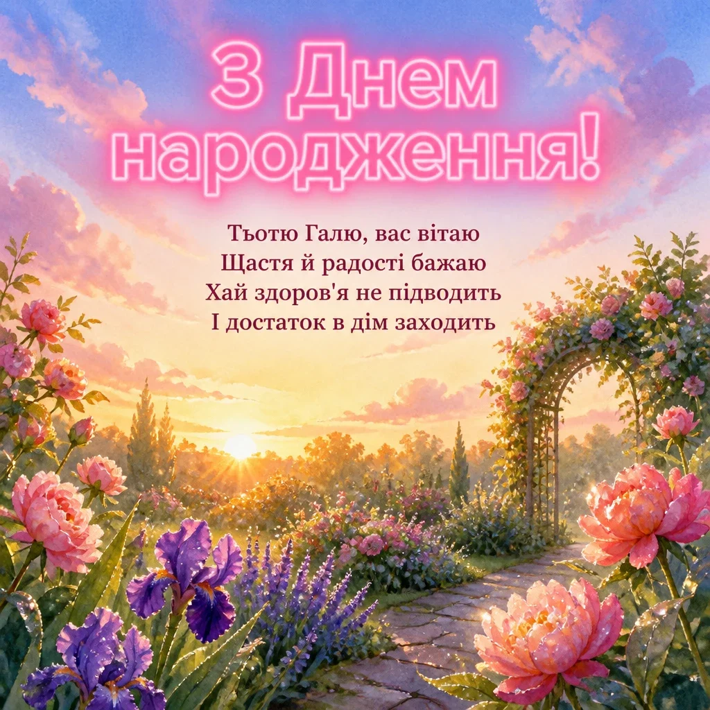 з днем народження тьотя галя