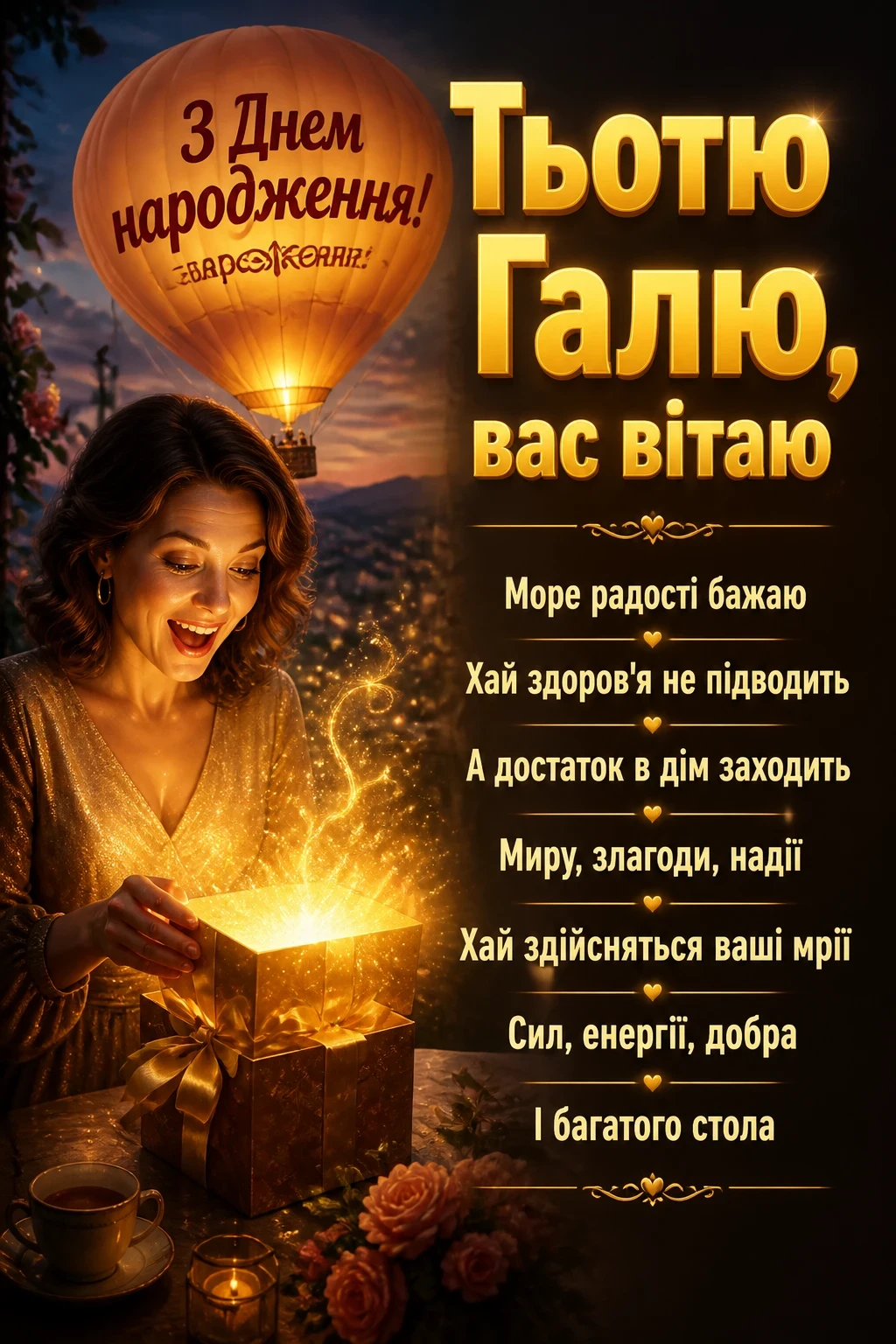 з днем народження тьотя галя