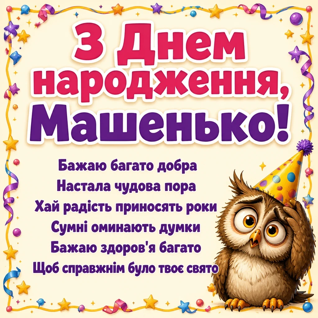 машенька з днем народження маша українською